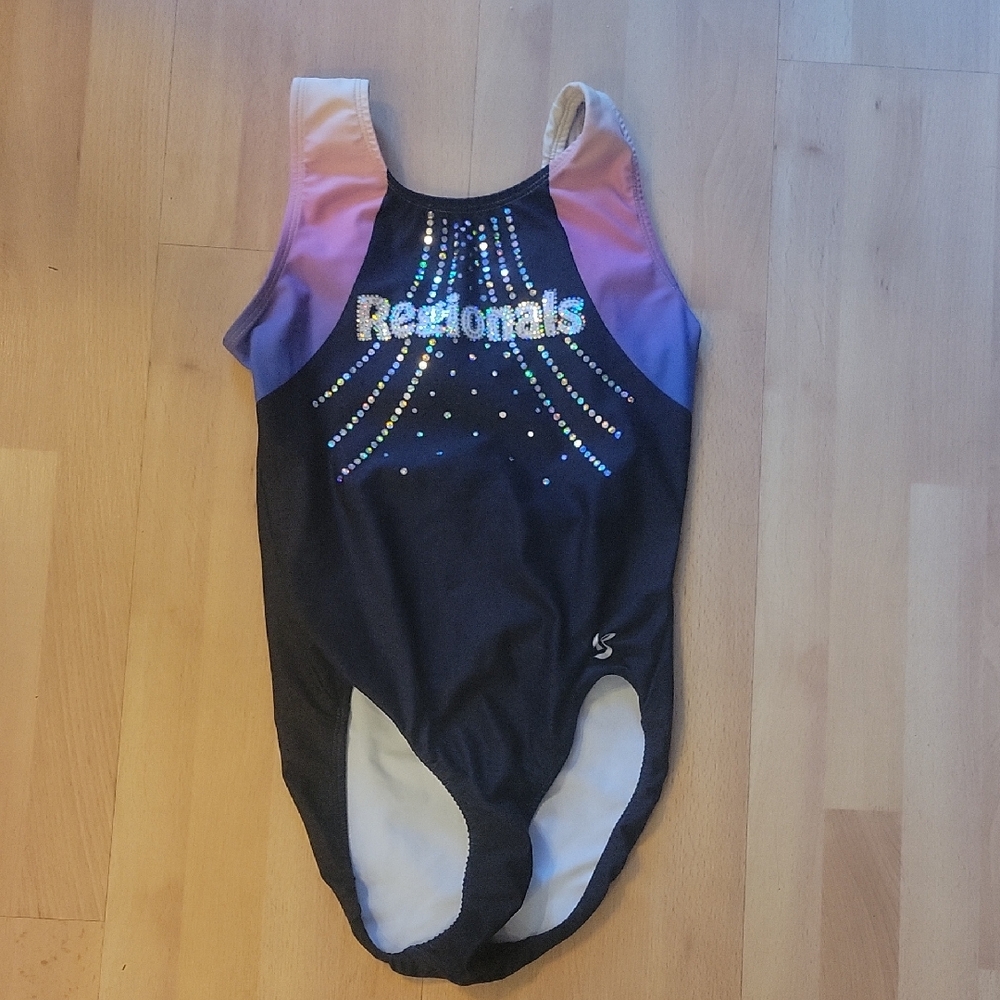 KBee Black and Purple Regionals Gymnastics Leotard